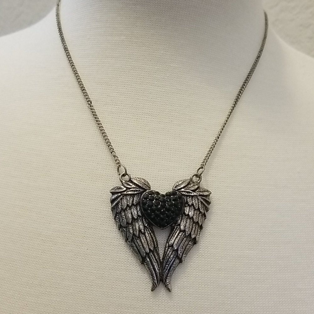 Winged heart necklace